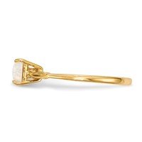 14K Polished October Lab Created Opal Bow Size 7 Ring view 3