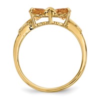 14K Yellow Gold Polished November Citrine Bow Ring view 2