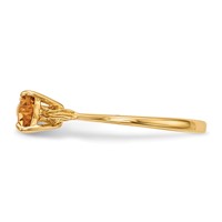 14K Yellow Gold Polished November Citrine Bow Ring view 3