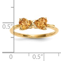 14K Yellow Gold Polished November Citrine Bow Ring view 5