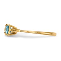14K Yellow Gold Polished December Light Swiss Blue Topaz Bow Ring view 3