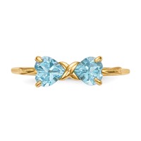 14K Yellow Gold Polished December Light Swiss Blue Topaz Bow Ring view 4