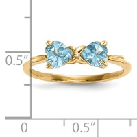 14K Yellow Gold Polished December Light Swiss Blue Topaz Bow Ring view 5