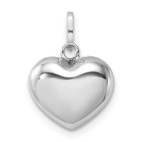 14K White Gold 3D Puffed Heart Pendant view 1