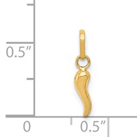 14K 3-D Italian Horn Charm view 3