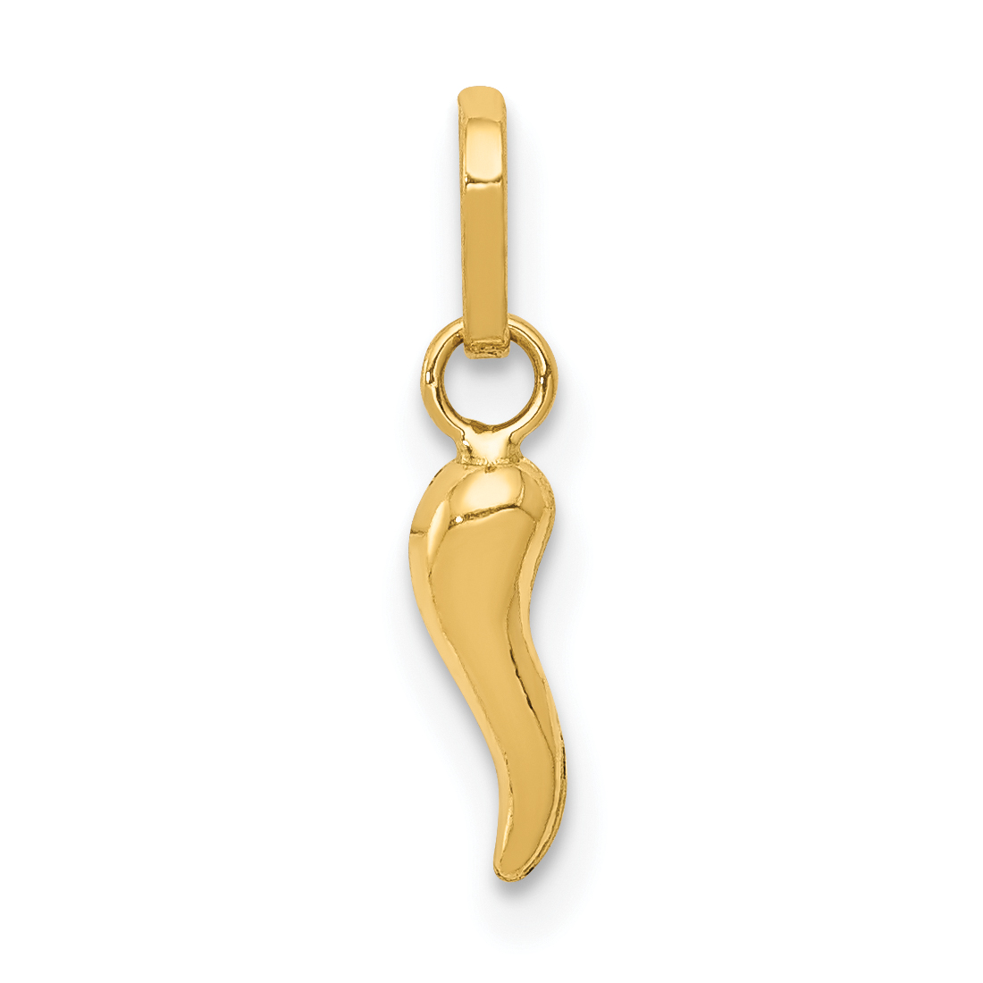 14k 3D Italian Horn Charm (XCH117)