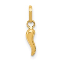 14K 3-D Italian Horn Charm view 1