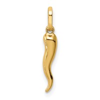 14K Yellow Gold 3-D Italian Horn Charm view 4