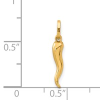 14K Yellow Gold 3-D Italian Horn Charm view 3