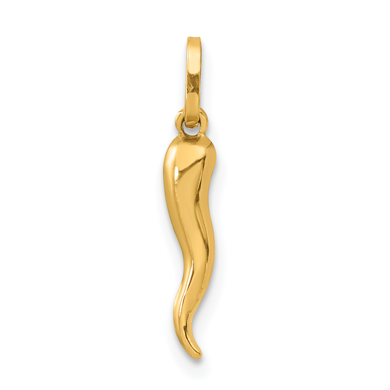 14k 3D Italian Horn Charm (XCH118)