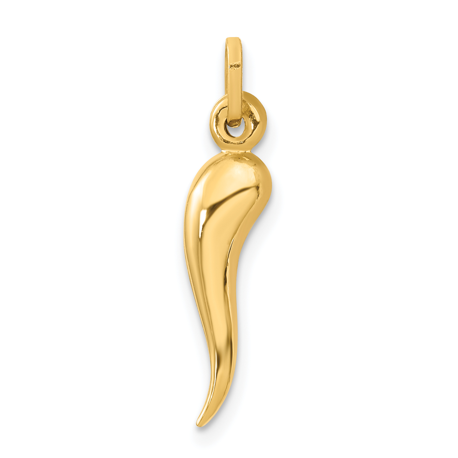 14k 3D Italian Horn Charm (XCH120)