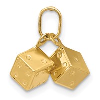 14K Yellow Gold 3-D Dice Charm view 2