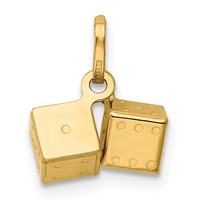 14K Yellow Gold 3-D Dice Charm view 4
