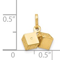14K Yellow Gold 3-D Dice Charm view 3