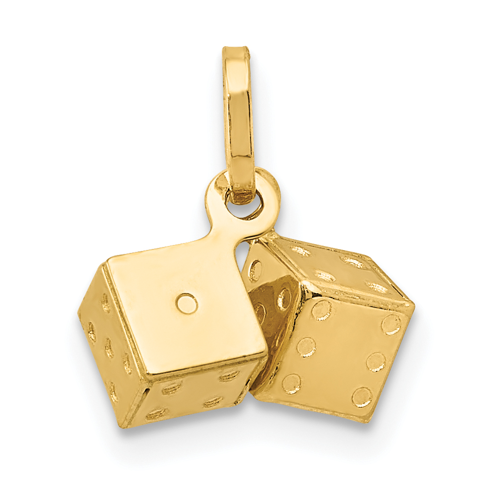 14k  3D Dice Charm (XCH121)