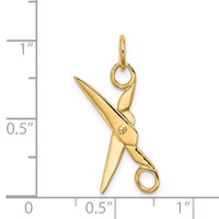 14K Yellow Gold 3-D Moveable Scissors Charm view 3
