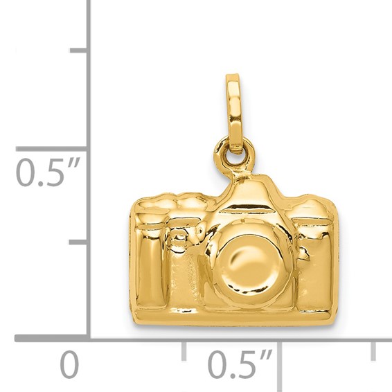 14k 3-D Polished Camera Charm