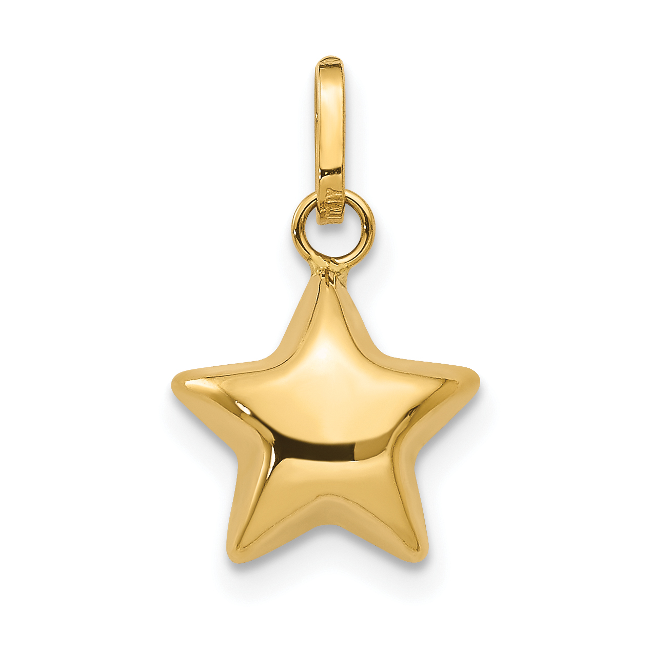14k 3D Puffed Star Charm (XCH156)