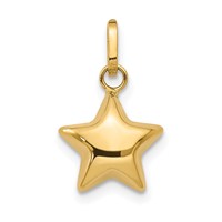 14K Yellow Gold 3-D Puffed Star Charm view 1