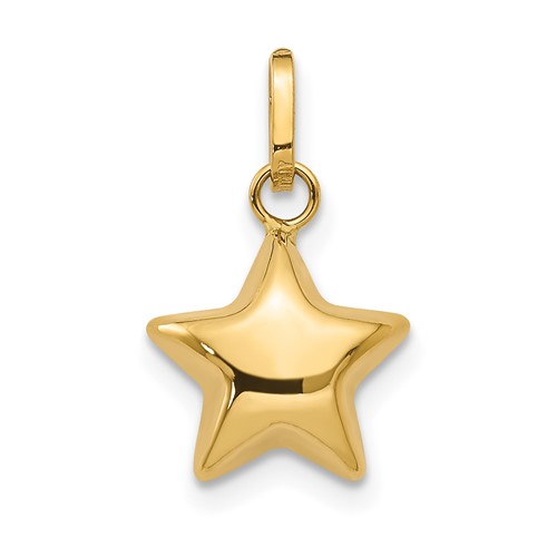 14K Yellow Gold 3-D Puffed Star Charm