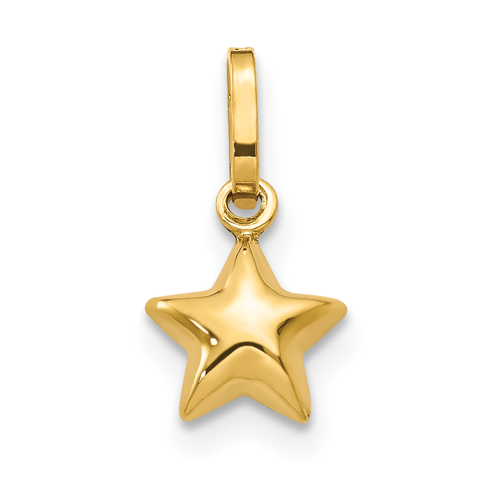 14k 3D Puffed Star Charm (XCH157)