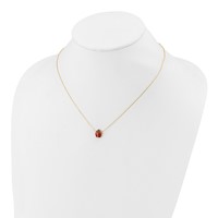 14K Polished Red and Black Enameled Ladybug 17 Inch Necklace Plus 1 Inch Extender view 4