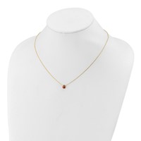 14K Yellow Gold Polished Red and Black Enameled Ladybug Necklace Plus 1 Inch Extender, 17" view 4