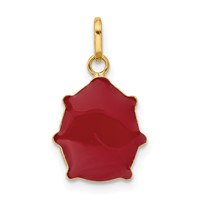 14K Yellow Gold Red and Black Enameled Ladybug Charm view 3