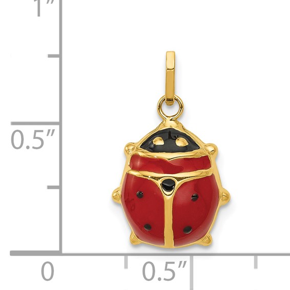 Gold Polished Ladybug Pendants