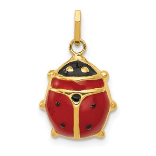 Gold Polished Ladybug Pendants