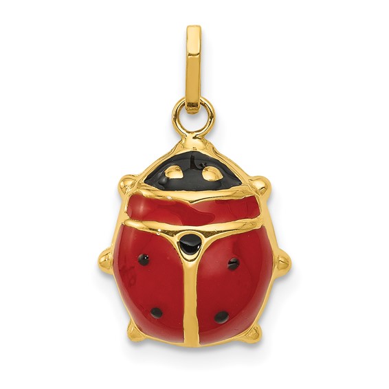 Gold Polished Ladybug Pendants