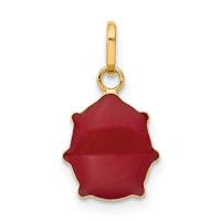 14K Yellow Gold Red and Black Enameled Ladybug Charm view 3