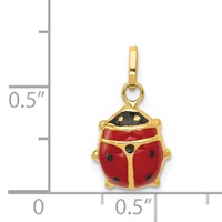14K Yellow Gold Red and Black Enameled Ladybug Charm view 4