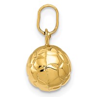 14K Yellow Gold 3-D Soccer Ball Charm view 2