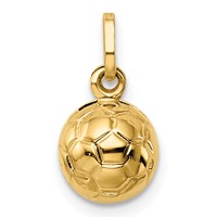 14K Yellow Gold 3-D Soccer Ball Charm view 4