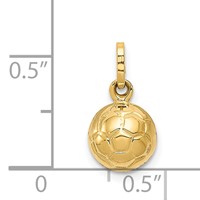 14K Yellow Gold 3-D Soccer Ball Charm view 3