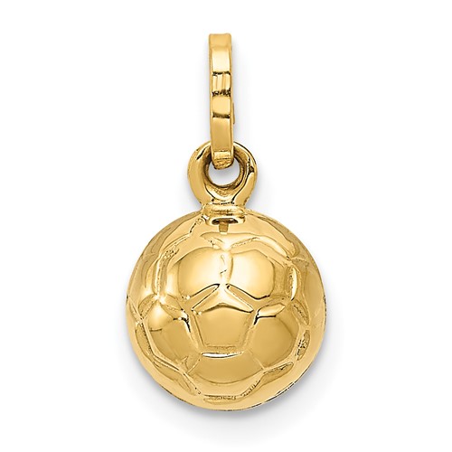 14K Yellow Gold 3-D Soccer Ball Charm