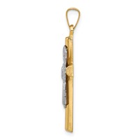 14K Two-Tone Angel and Cross Pendant view 2