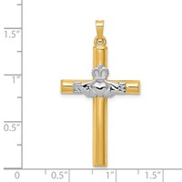 14K Two-tone Claddagh Cross Pendant view 3