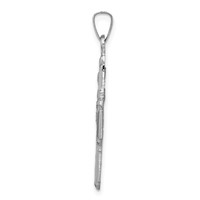 14K White Gold Polished and Satin Four-Way Medal Pendant view 2