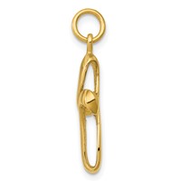 14K Polished Ribbon Cross Charm view 2
