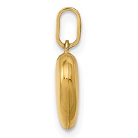 14K Yellow Gold Polished 3-D Puffed Heart Pendant view 2