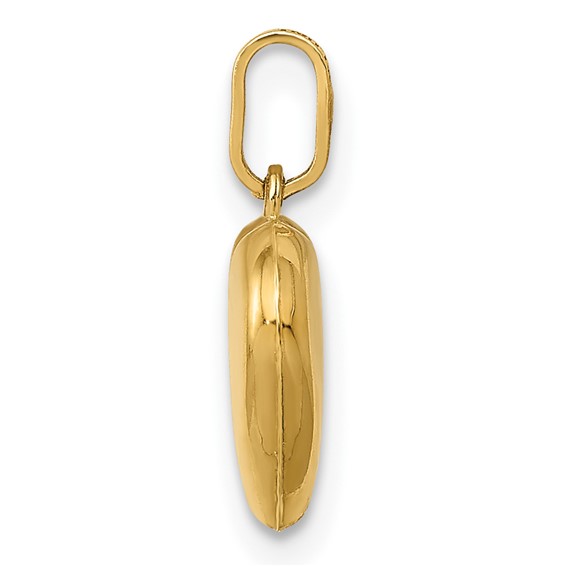 Gold 3D Puff Heart Charm