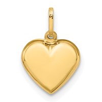 14K Yellow Gold Polished 3-D Puffed Heart Pendant view 4