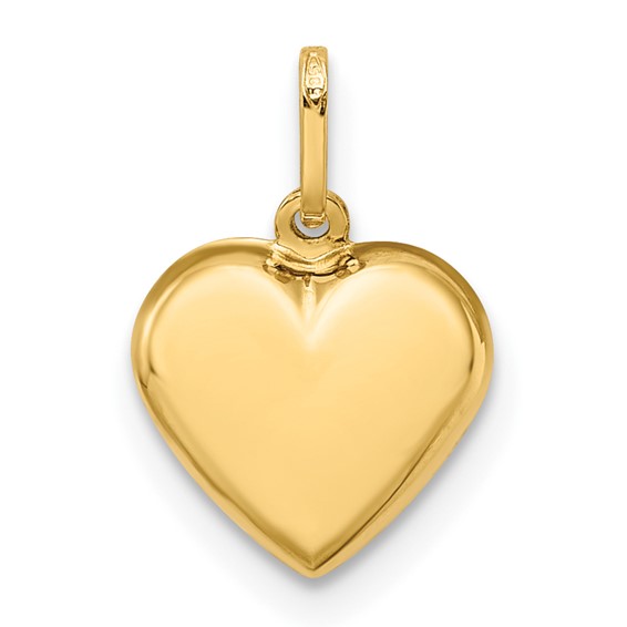 Gold 3D Puff Heart Charm