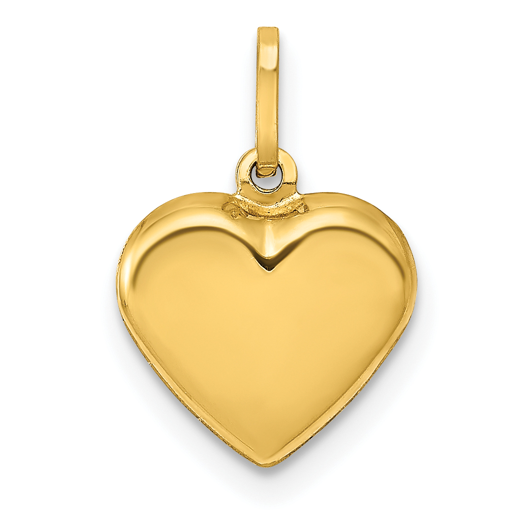 14K Polished 3-D Puffed Heart Pendant (XCH352)
