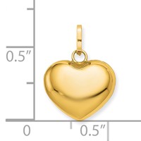 14K Yellow Gold Polished 3-D Puffed Heart Pendant view 4