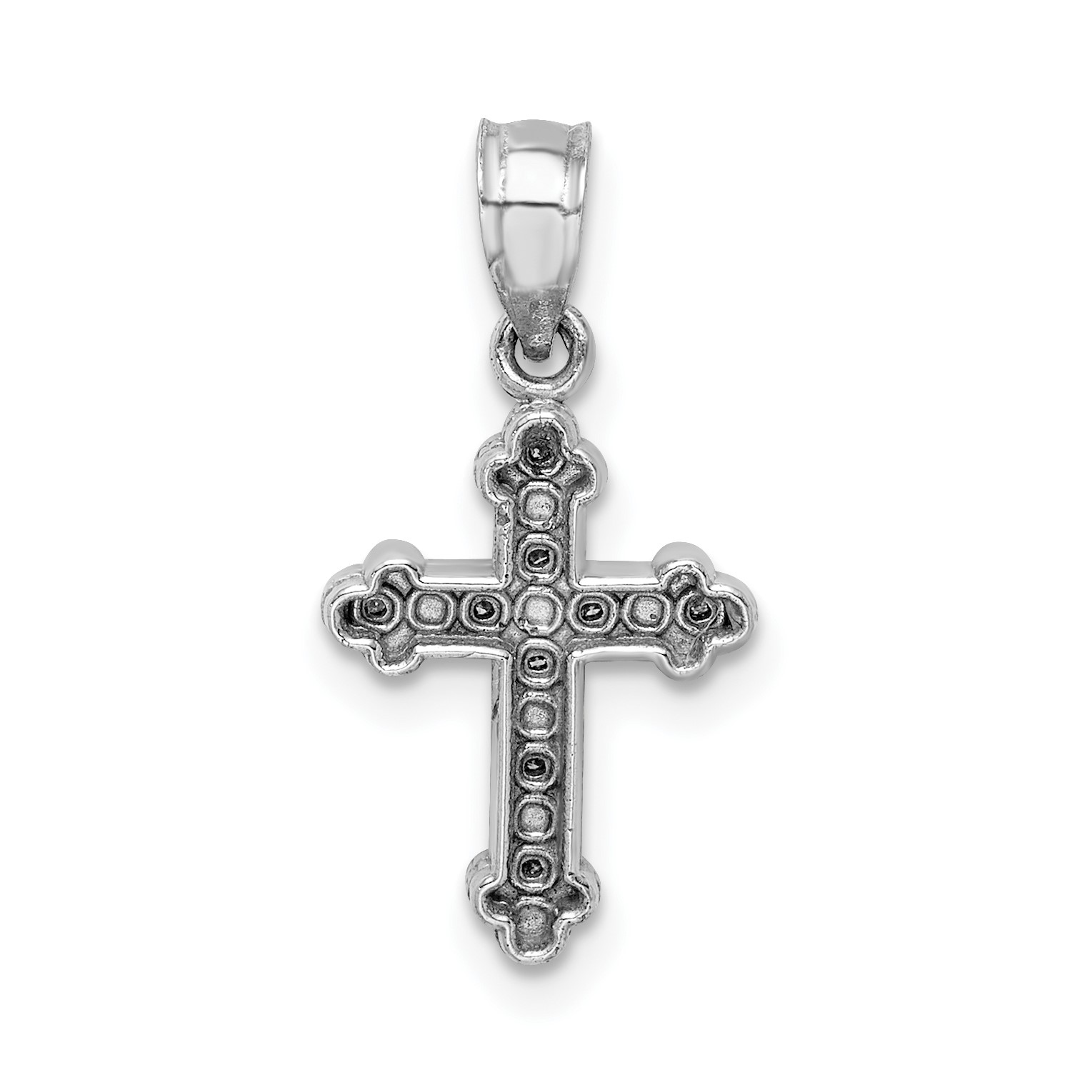 14k White Gold Diamond Budded Cross Pendant for sale online | eBay