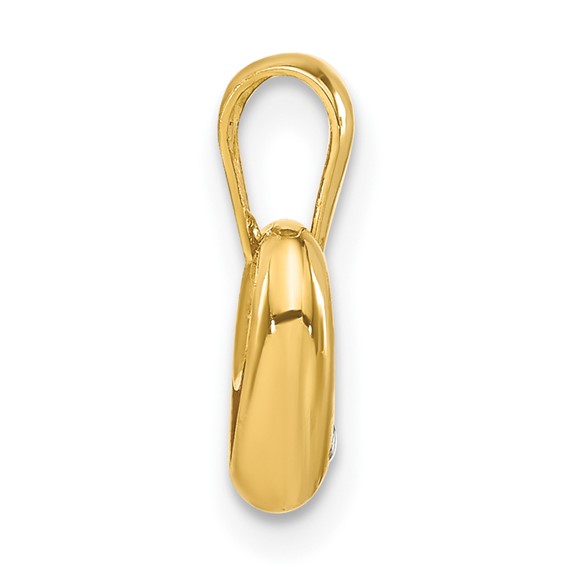 14K Yellow Gold CZ Heart Pendant