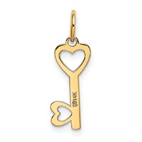 14K Yellow Gold Polished Hearts Key Charm view 4